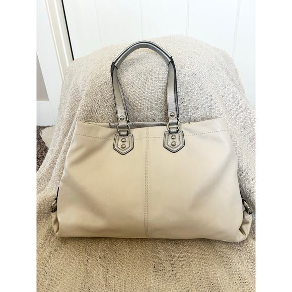Coach White and Silver Satchel - Picture 3 of 10